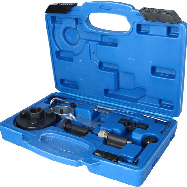 Werkzeugsatz in einem blauen Koffer