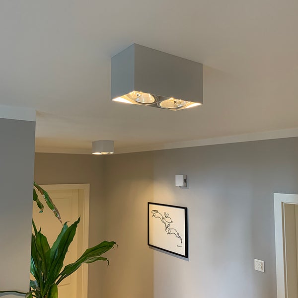 Decke mit zwei Deckenleuchten