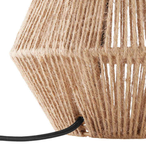 tectake Lignea Lux Tischleuchte Lignea Lux aus Jute im Boho-Stil, 60W 32 x 45 cm natur