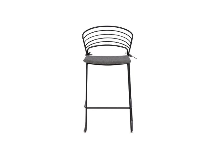 Milano Garten Barhocker inkl. Kissen stapelbar schwarz. 4er Set