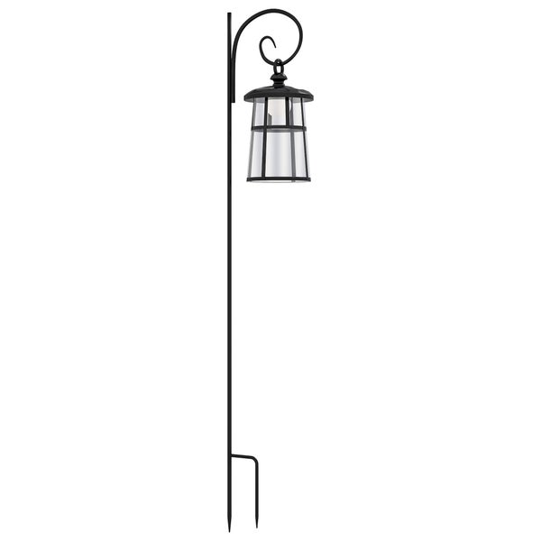 Outsunny Solar Gartenlaterne, 122 cm LED Gartenlampe mit Kaltweiß Lichtfarbe, Abnehmbarem Leuchtkörper, für Außen, Ø16 x 30H cm, Metall, PE, Schwarz
