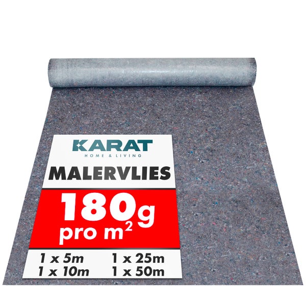 FLOORDIREKT Malervlies - 180g/m² - Hochwertiger Schutzvlies - für Malerarbeiten - 100 x 500 cm