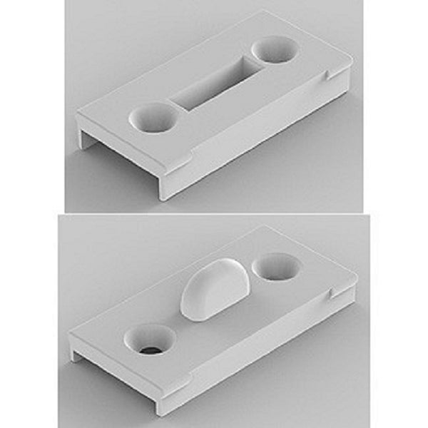 Zwei Ansichten einer Befestigungsklammer für LED-Leuchten