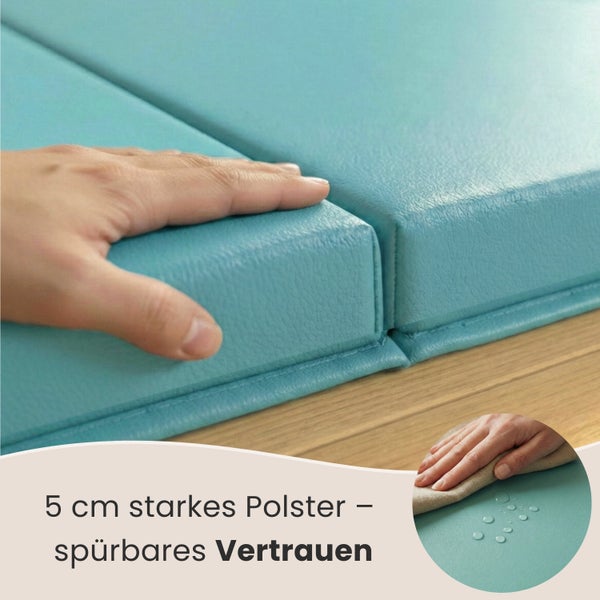 5 Zentimeter dicke Polsterauflage mit wasserabweisender Oberfläche