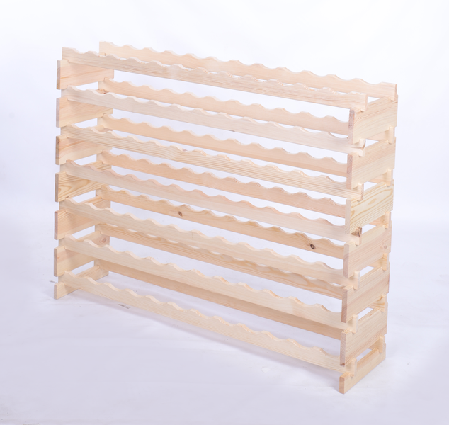 Weinregal VINOTECA FLEX PRO HxBxT 93x123x28cm 84 Flaschen auf 7 Ebenen Massives Kiefernholz Natur unbehandelt
