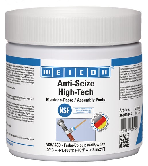 WEICON Anti-Seize High-Tech Montagepaste | metallfreie Schmier- und Trennmittelpaste | 0,45 kg | weiß