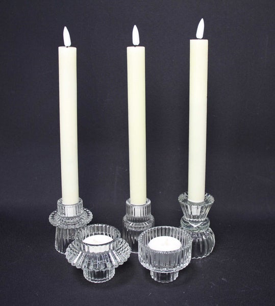 FRANK FLECHTWAREN | Kerzenhalter Classical, 5er Set, GLAS