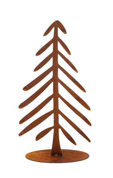 Dekorativer Tannenbaum aus Metall mit Edelrost Patina für den Garten oder Innenbereich