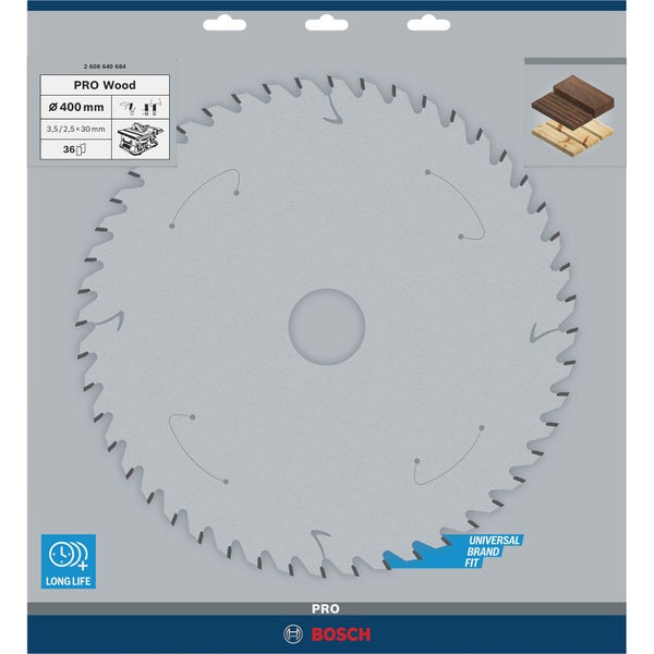 Bosch PRO Wood Kreissägeblatt 400 x 3,5 x 30 mm - 2608640684