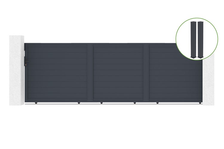 Schiebetor mit Pfosten