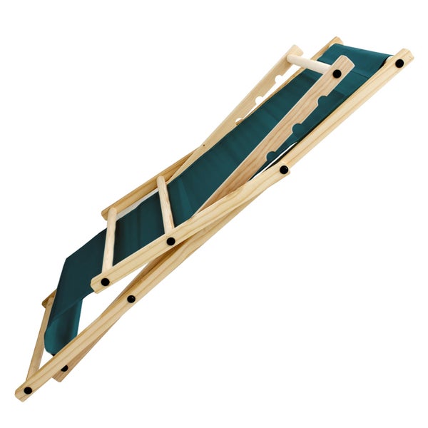 ECD Germany Liegestuhl klappbar aus Holz, 3 Liegepositionen, bis 120 kg, Dunkelgrün, Sonnenliege Gartenliege Relaxliege Strandliege Liege Strandstuhl Klappstuhl, für den Garten, Terrasse und Balkon