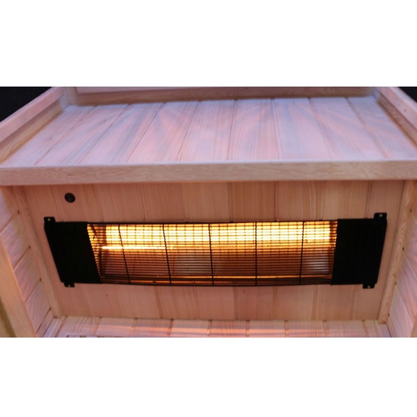 Dewello® Infrarotkabine Infrarotsauna PIERSON 90cm x 90cm inkl. 3 Vollspektrumstrahler, 3 Karbonstrahler, Farblicht, LED