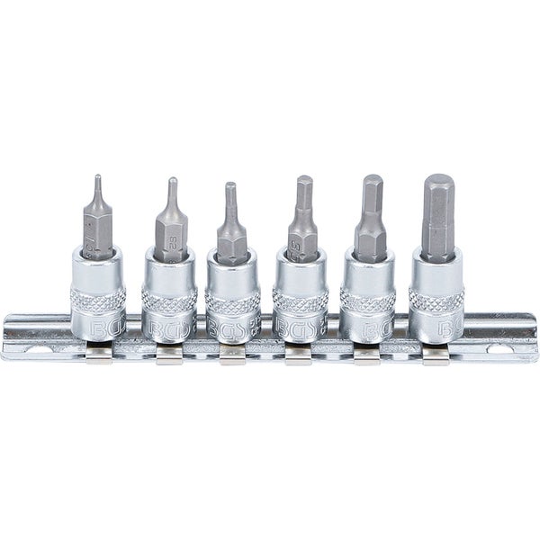BGS Bit-Einsatz-Satz Antrieb Innenvierkant 6,3 mm (1/4) Innensechskant 1,5 - 6 mm 6tlg. - 5151
