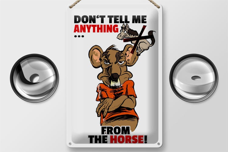 Blechschild Spruch 20x30cm Don't tell me from the horse