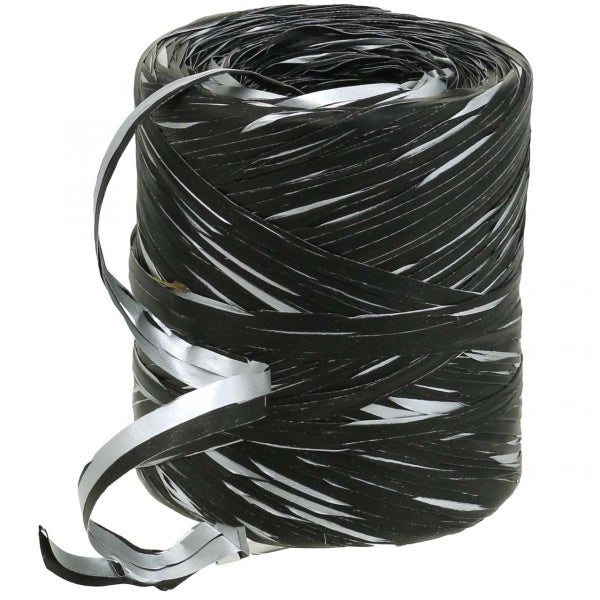 Rolle schwarzes und silbernes Geschenkband