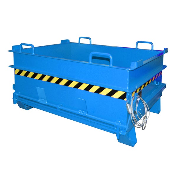 Bauer Baustoffcontainer BC 500 (Steinklammer-Entriegelung), lackiert, Lichtblau