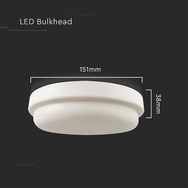 LED-Wandleuchte mit den Maßen 151 mm Breite und 38 mm Höhe.