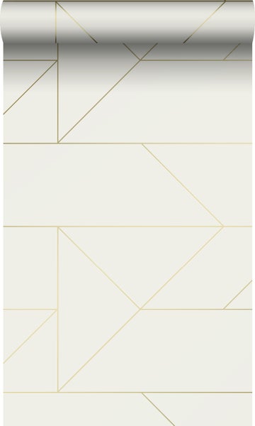 Origin Wallcoverings Tapete grafische Linien Beige und Gold - 0,53 x 10,05 m - 347720