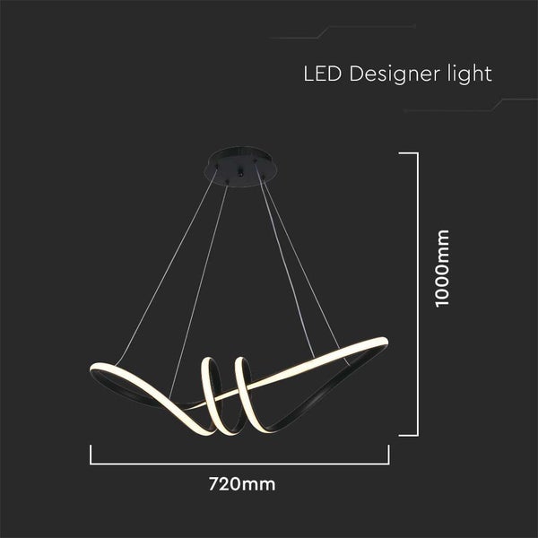 LED-Designleuchte mit einer Höhe von 1000 mm und einer Breite von 720 mm.