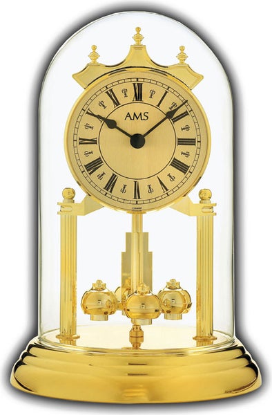 AMS 1203 Tischuhr klassisch messingoptik Höhe: 23 cm
