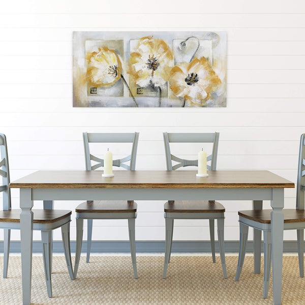 Handgemaltes Gemälde Acrylfarbe 120x60cm Weiß