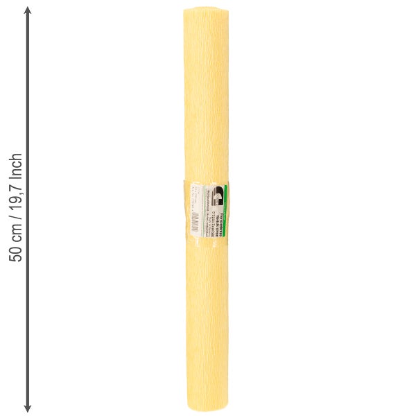 Rolle Floristenkrepp in Gelb, Länge 50 Zentimeter