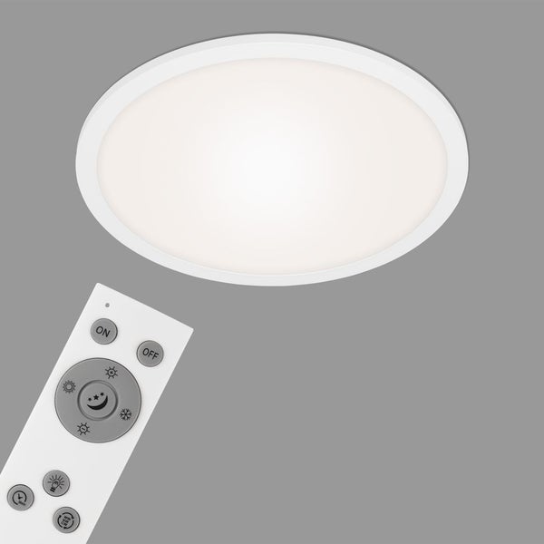 LED Panel dimmbar Ultraflach CCT Fernbedienung weiß 24W Ø40cm Metall Briloner