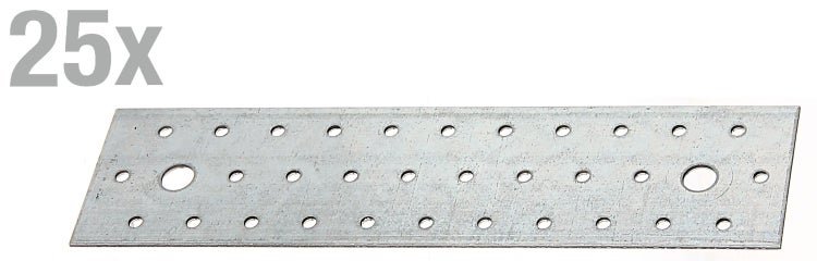 Set aus 25 verzinkten Lochblechen zur Holzverbindung