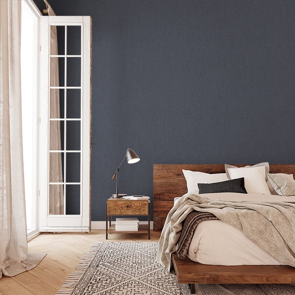 Tapete Blau Uni Modern für Wohnzimmer Schlafzimmer MADE IN GERMANY 10,05 x 0,53m
