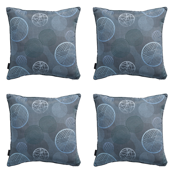 Dekokissen Kreis blau - Ca. 50x50 cm - 4er-Set