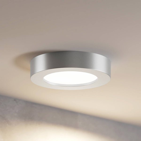PRIOS LED Deckenleuchte Edwina (Modern) in Alu aus Aluminium (1 flammig, ) - Lampe Deckenlampe Badezimmerleuchte