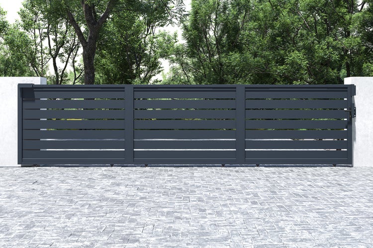 Schiebetor 6m VOGEL H.140cm graues Aluminium