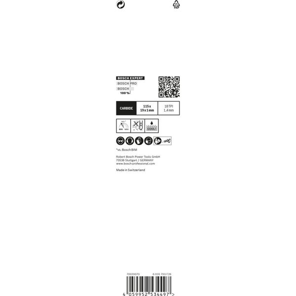 Bosch Expert Thin Tough Metal S 522 EHM Säbelsägeblatt - 2608900359