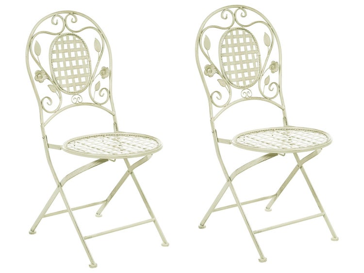 Gartenstuhl 2er Set BIVIO klappbar Metall Hellgrün