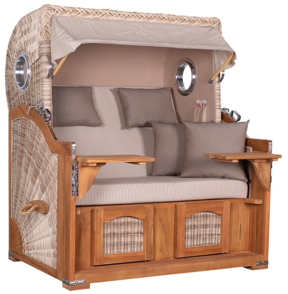 Strandkorb Rantum Grande Teak PE shell Dessin 510