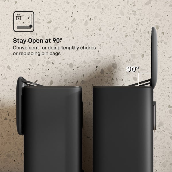 Mülleimer mit 90-Grad-Öffnungswinkel