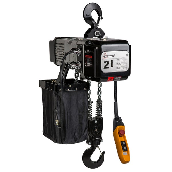 Elektrische Kette mit einer Traglast von 2 Tonnen.