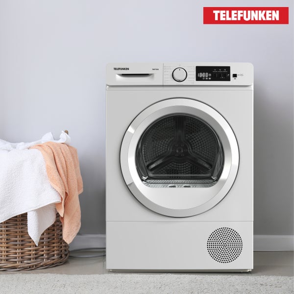 Telefunken Wärmepumpentrockner für 7 kg Wäsche Trockner Frontlader Wäschetrockner mit Knitterschutz leise TWP7EW