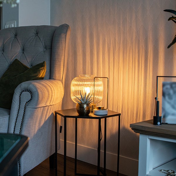 Art-Deco-Tischleuchte Messing mit Glas - Karel