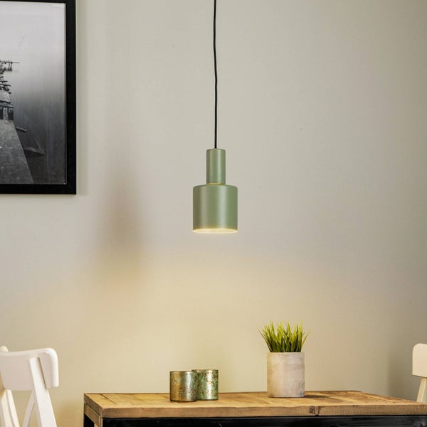 Euluna Pendelleuchte Selma (Modern) in Grün aus Metall (1 flammig, E27) - Deckenlampe Esstischlampe Hängelampe Hängeleuchte Wohnzimmerleuchte