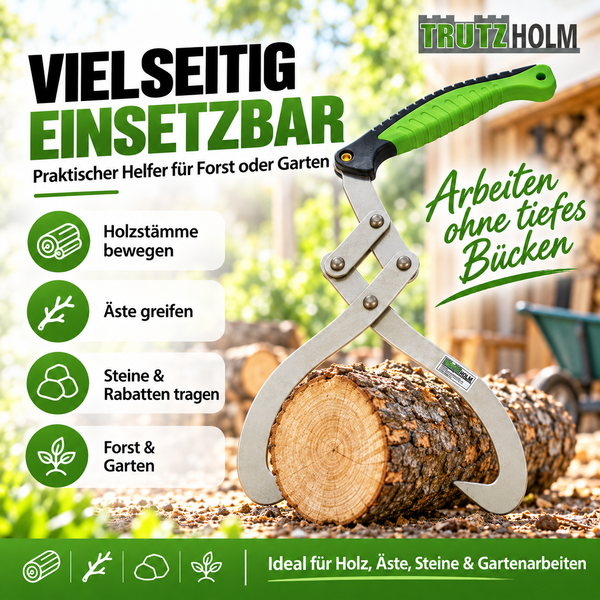 Stammgreifer von Trutzholm für Forst und Garten zum Bewegen von Holzstämmen und Steinen ohne tiefes Bücken.
