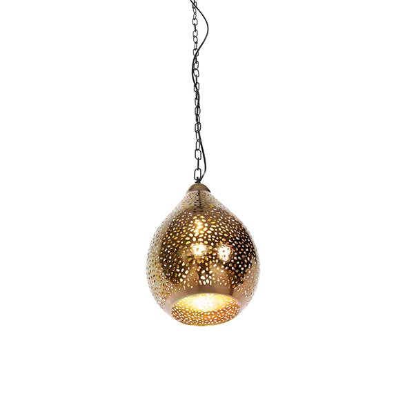 Tropfenförmige Pendelleuchte mit durchbrochenem Muster