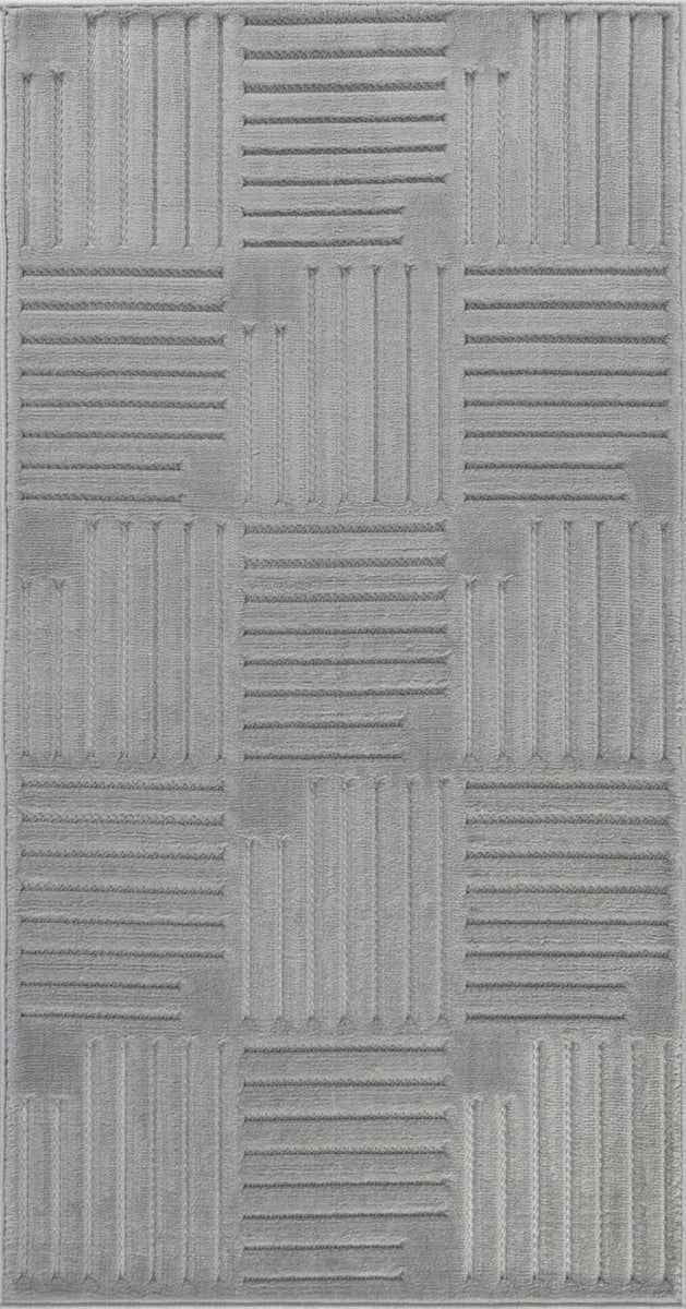 Moderner Skandinavischer Teppich für Innen-/Außenbereich - Grau - 80x150cm - MIDORI