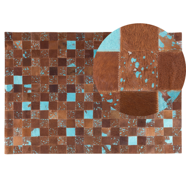 Teppich ALIAGA Braun 140 x 200 cm Echtleder