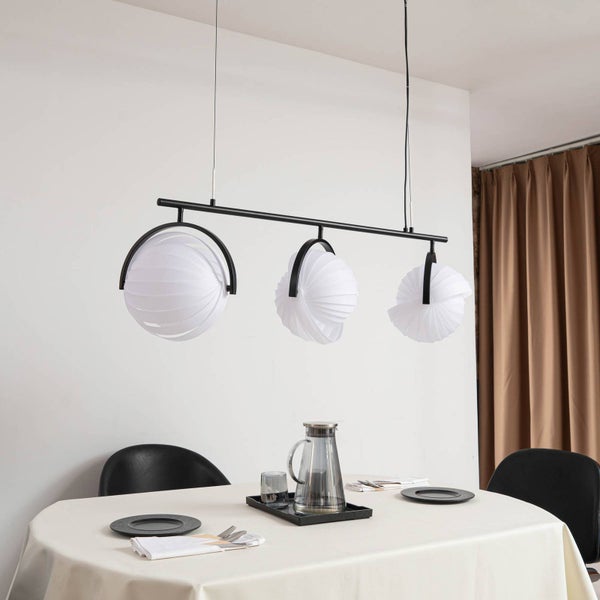 Lucande Pendelleuchte Helva (Skandinavisch) in Weiß (3 flammig, E27) - Design-Hängeleuchte Esstischlampe Hängelampe Hängeleuchte Wohnzimmerleuchte