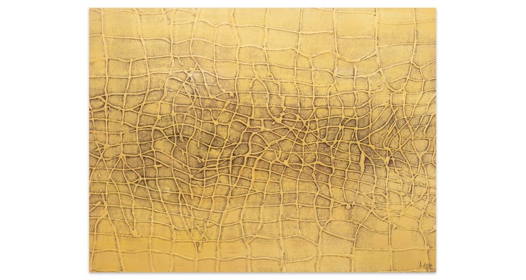 Handgemaltes Gemälde Acrylfarbe 100x75cm Gold