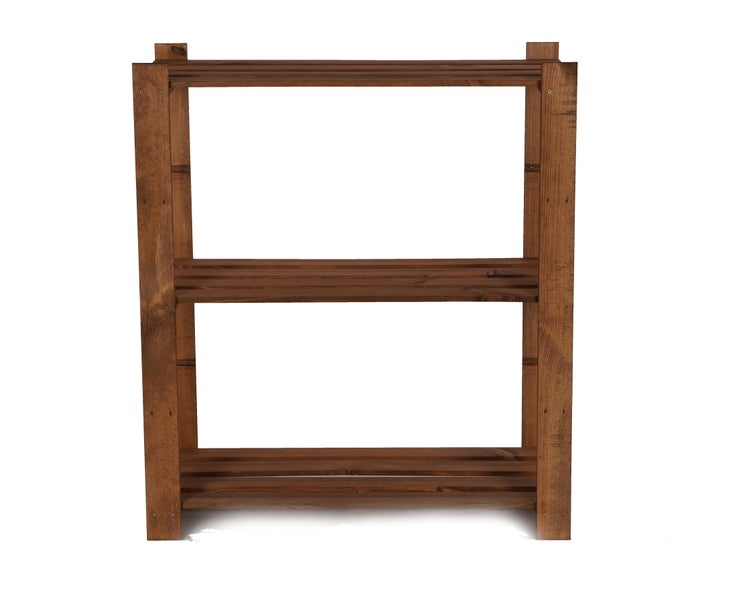 PROREGAL Holzregal Pinepeak HxBxT 90 x 80 x 38 cm 3 Fachboden 1,2 cm Dickes Kiefernholz Braun