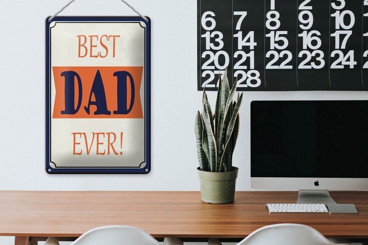Blechschild Spruch 20x30cm best DAD ever bester Vater