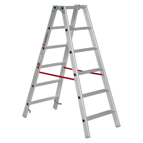 Aluminium-Doppelleiter mit sechs Stufen