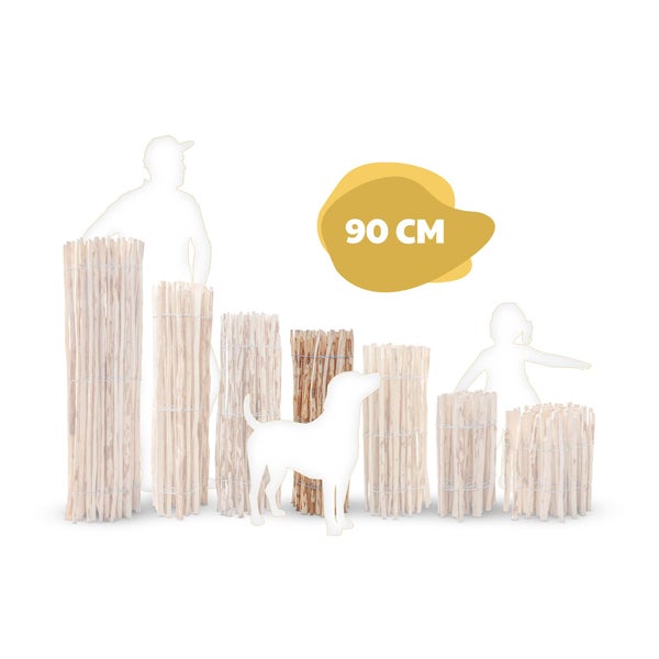Staketenzaun Haselnuss Höhe 90 cm, Länge 5 Meter, Lattenabstand 7-9 cm